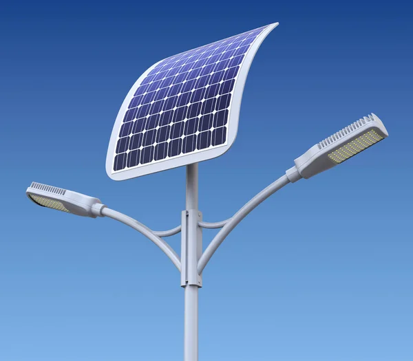 LED street lamp with solar panel — Stock Photo, Image