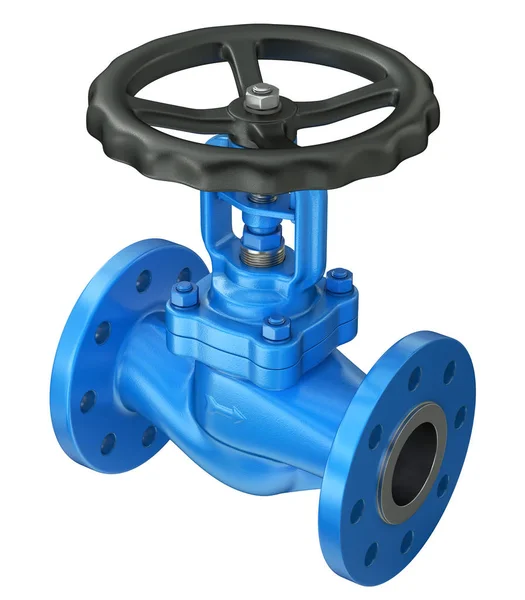 Blå industriell valve — Stockfoto