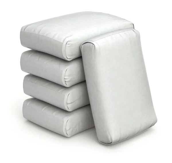 Pila di sacchetti bianchi — Foto Stock