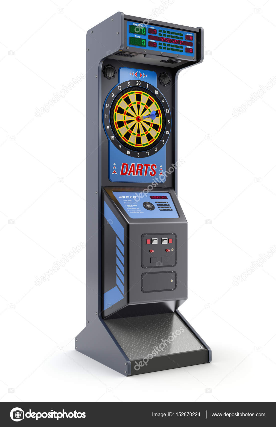 Máquina electrónica de dardos arcade Ilustración de stock de
