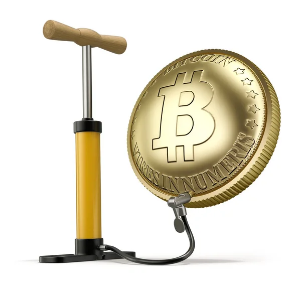 Aufgeblasene Bitcoin Illustration — Stockfoto