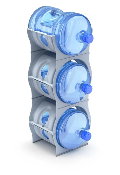 Vattenkylare Flaska Rack Med Tre Flaskor Illustration — Stockfoto
