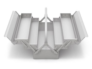 Beyaz arkaplan üzerinde cantilever araç kutusunun kil çizimi - 3d illüstrasyon