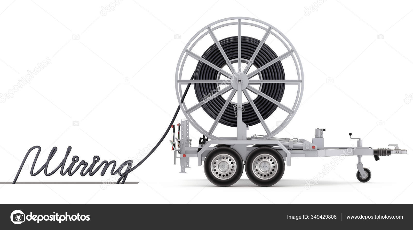 Cable Drum Trailer Text Wiring Made Cable Illustration Stock Photo by  ©mipan 349429806