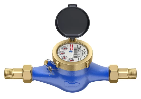 Water Meter Isolated White Background Illustration — Stock Photo, Image