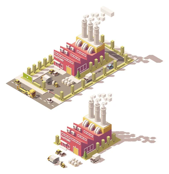 Usine isométrique vectorielle basse poly — Image vectorielle