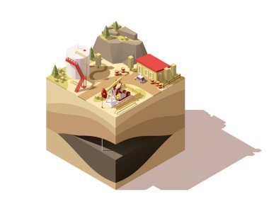 Vektör izometrik düşük Poli petrol etmek