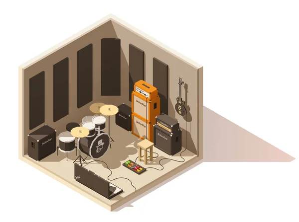 Pictogram van de studio van de opname van vector isometrische laag poly — Stockvector