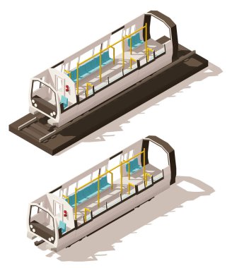 Vektör izometrik düşük Poli metro tren kesit