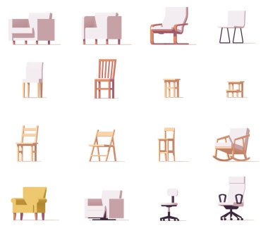 Vector chairs set vector Vector chairs set vector