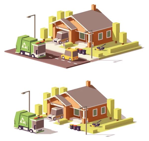 Vector low poly house icon — Stock Vector