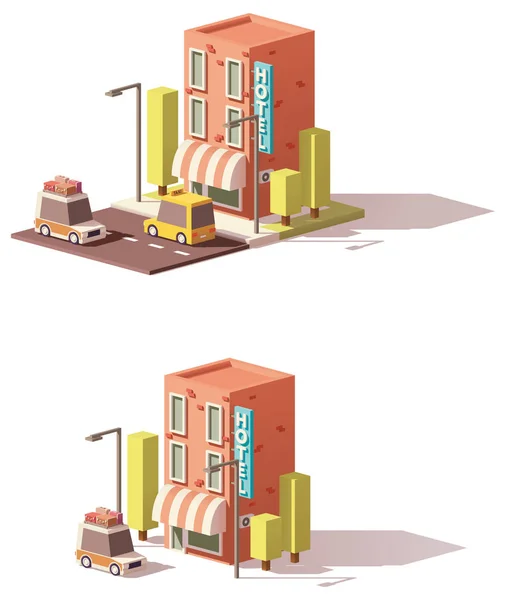 Vector low poly hotel icon — Stock Vector