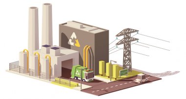 Vektör düşük Poli atık enerji santrali