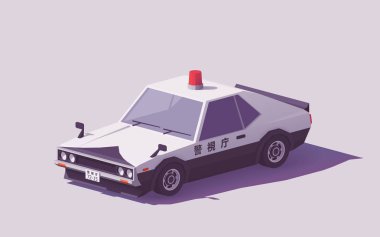 Vector low poly Japanese police car clipart