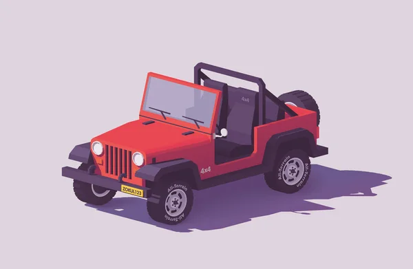 Vecteur low poly hors route 4x4 SUV voiture — Image vectorielle