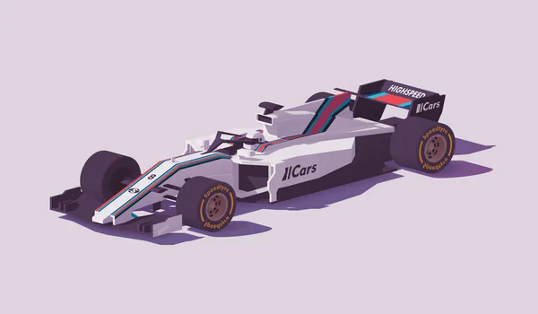 Vektor Low Poly Formel Rennwagen — Stockvektor