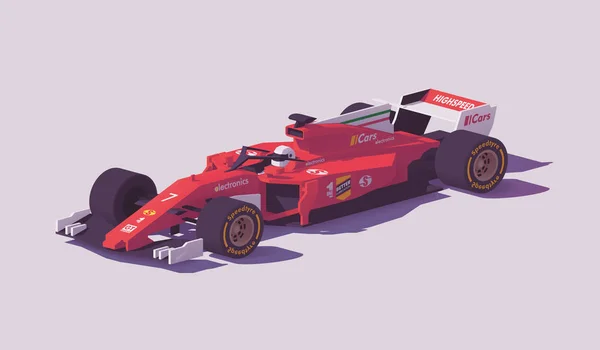 Vektor Low Poly Formel Rennwagen — Stockvektor