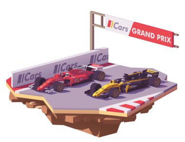 Vektör düşük Poli formula yarış