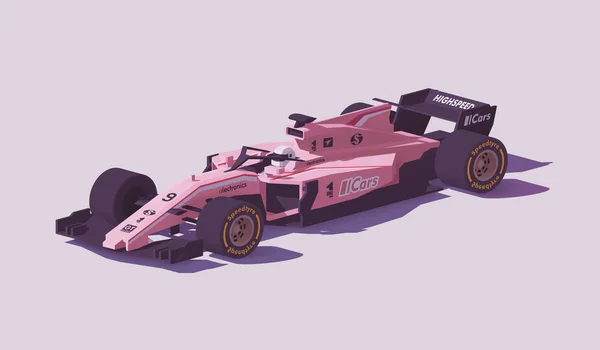 Vektor Low Poly Formel Rennwagen — Stockvektor