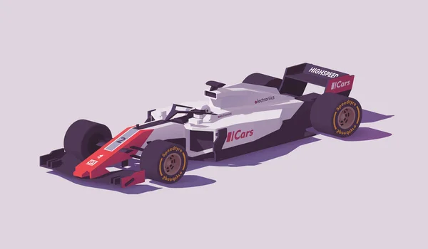 Vektor Low Poly Formel Rennwagen — Stockvektor