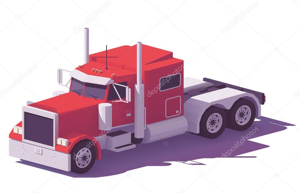 Vector low poly american classic truck