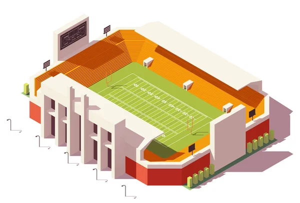 Vektor izometrické nízké poly fotbalový stadion — Stockový vektor