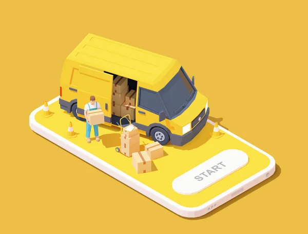 Illustratie van de vector delivery service-app — Stockvector