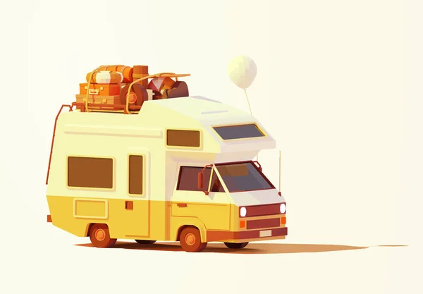 Vector retro camper van — Vector de stock