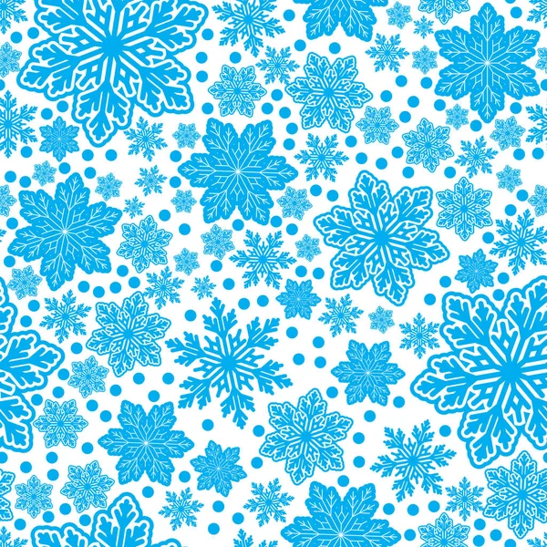 Seamless texture of snowflakes in vector design — Stock Vector