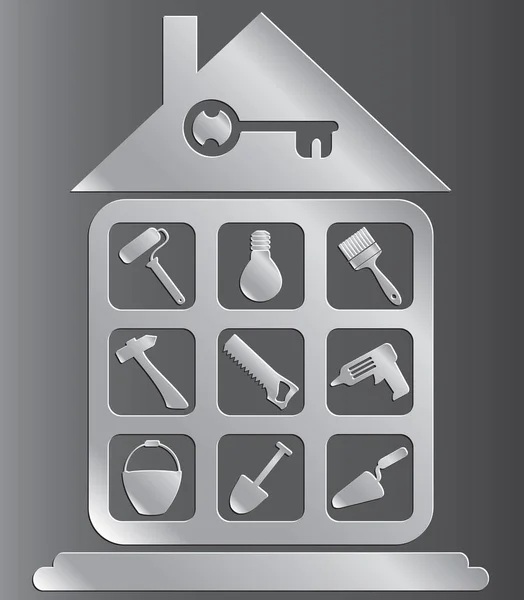 Conjunto de iconos de herramientas para la construcción o reparación de viviendas — Vector de stock