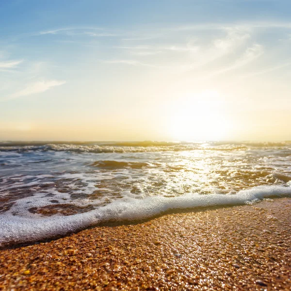 Nyári tengeri strand este jelenet — Stock Fotó