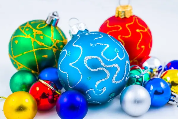 Closeup fir tree toys isolated on a white background Stock Picture