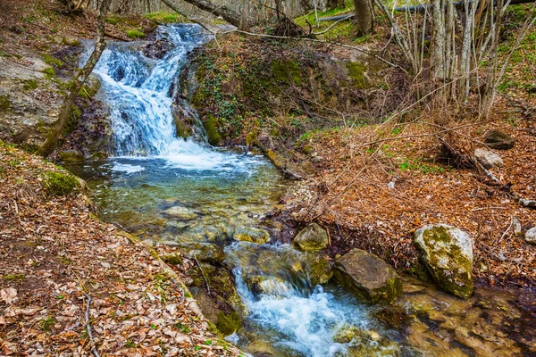 Rushing small mountain river — Stock Photo, Image