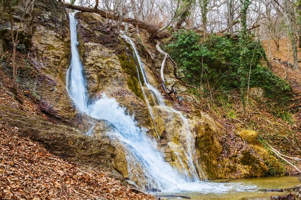 Beautiful waterfall on a mountain river — Stock Photo, Image