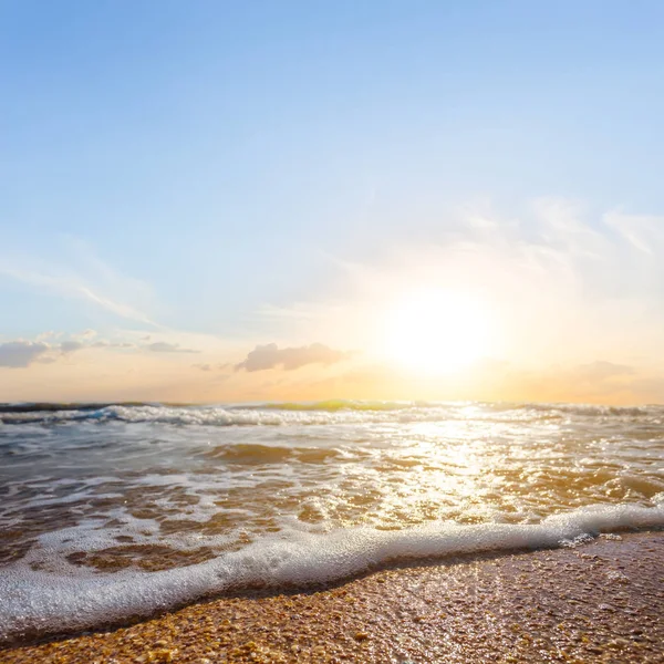 günbatımı üzerinde bir deniz plaj