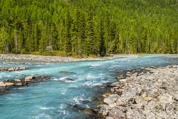 Rushing emerald mountain river — Stock Photo, Image