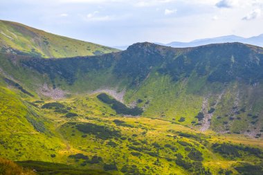 Yeşil dağ vadisi yaz manzarası