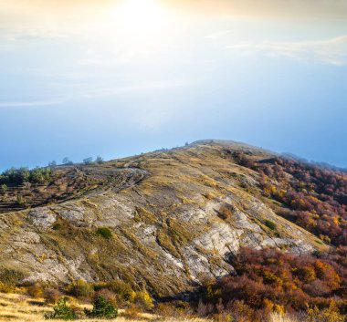 bir tepe üzerinde sessiz sunset