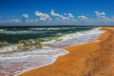 Yaz kumlu Deniz Sahil peyzaj