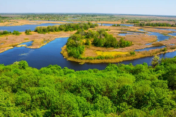 Ucraina vorskla fiume delta paesaggio — Foto Stock