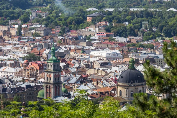 View from above to a Lviv city — Stock Photo, Image