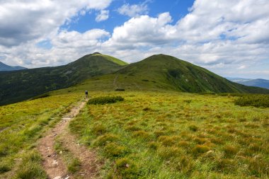 yeşil dağların arasında turistik yol