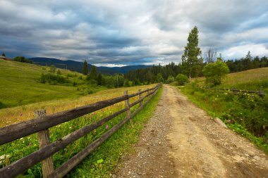yolda bir küçük dağ köyü