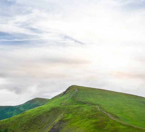 Yeşil dağ sırtı akşam