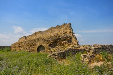 Hotin Kalesi görünümü, Ukrayna, eski kale
