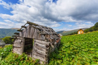 küçük yaz dağ köyü manzara