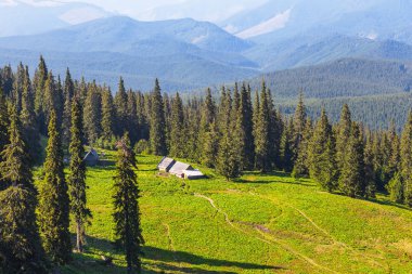 bir dağ vadi küçük çiftlik