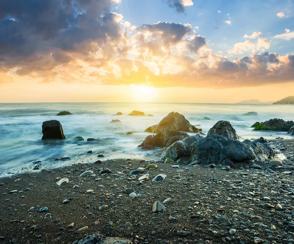 Zomer Zee Baai Bij Zonsondergang — Stockfoto