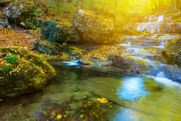 Piccolo Fiume Una Scena Canyon Montagna — Foto Stock