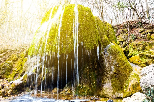 Closeup Mountain Waterfall River — Stock Photo, Image